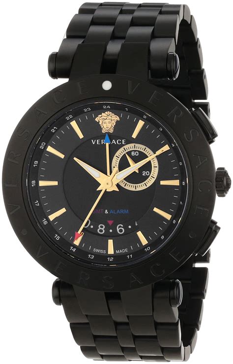 black versace watch men's|versace men's automatic watch.